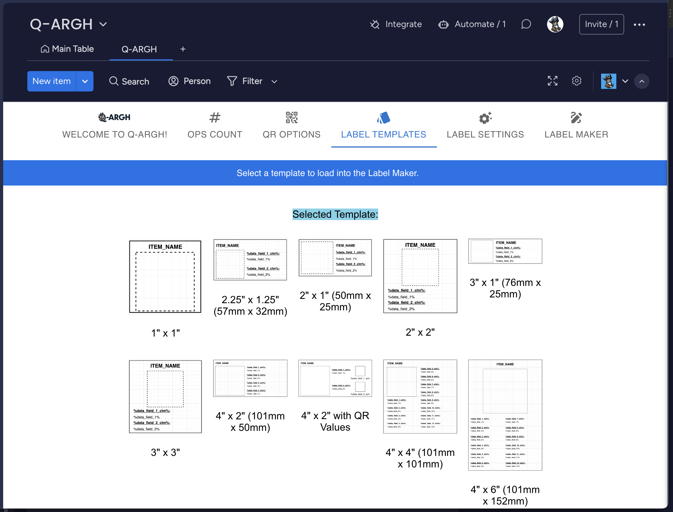 QR Options